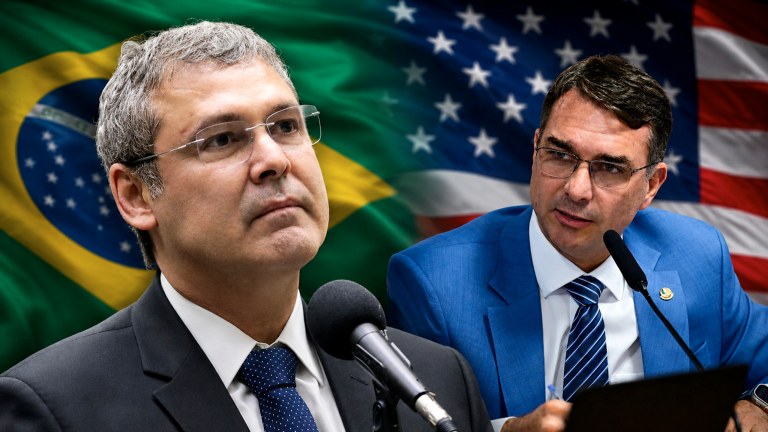 Lindbergh Farias e Flávio Bolsonaro
