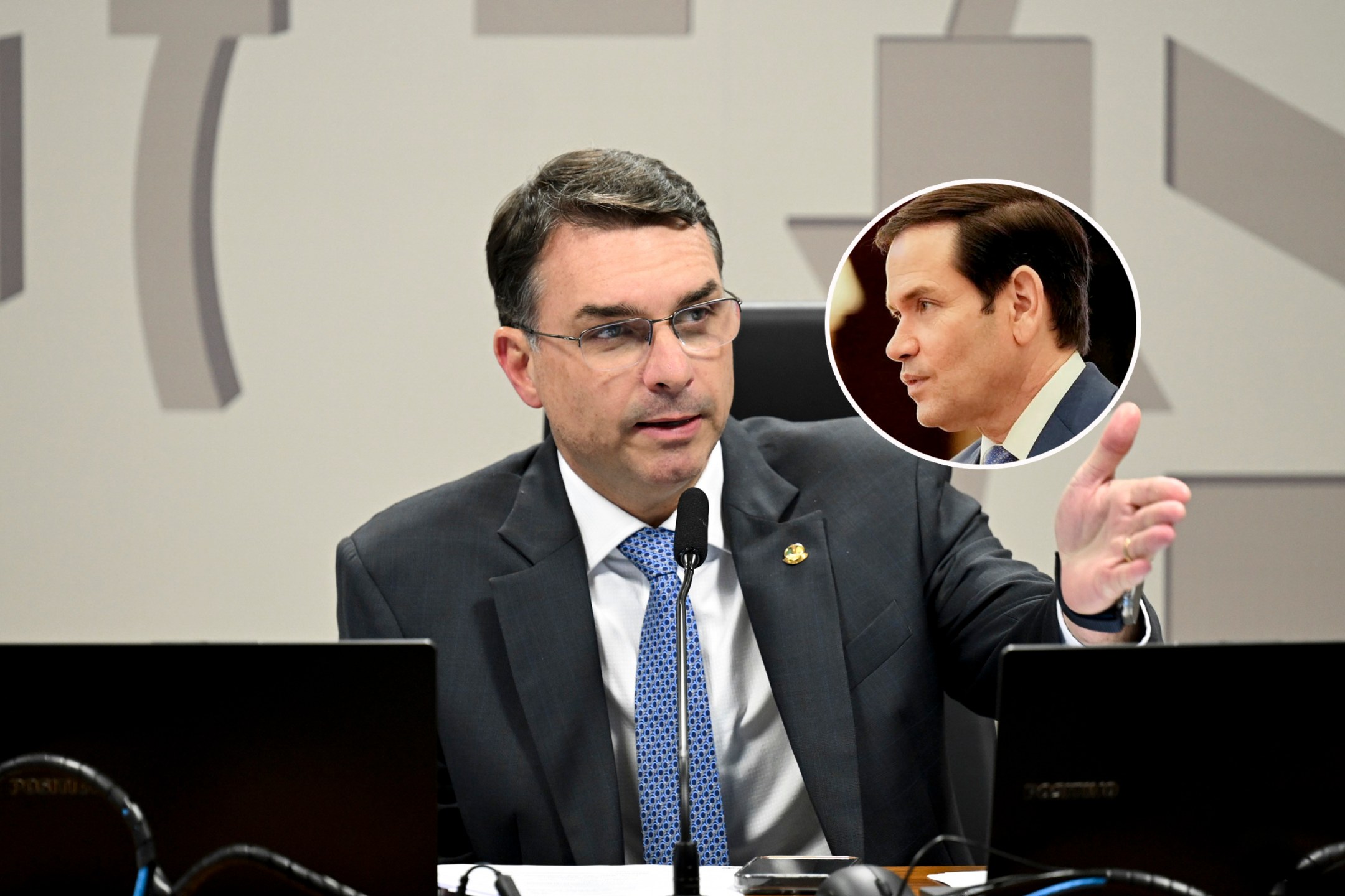 Flávio Bolsonaro e Marco Rubio