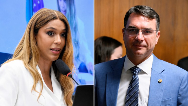 Érika Hilton e Flávio Bolsonaro