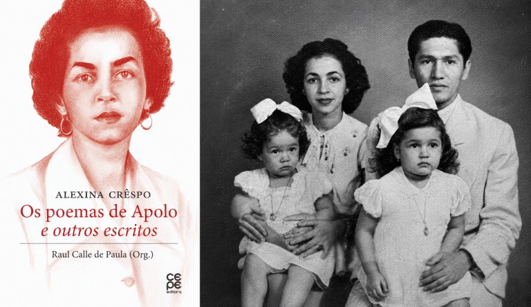 Capa do livro Os poemas de Apolo e outros escritos; Alexina, Francisco Julião e filhas