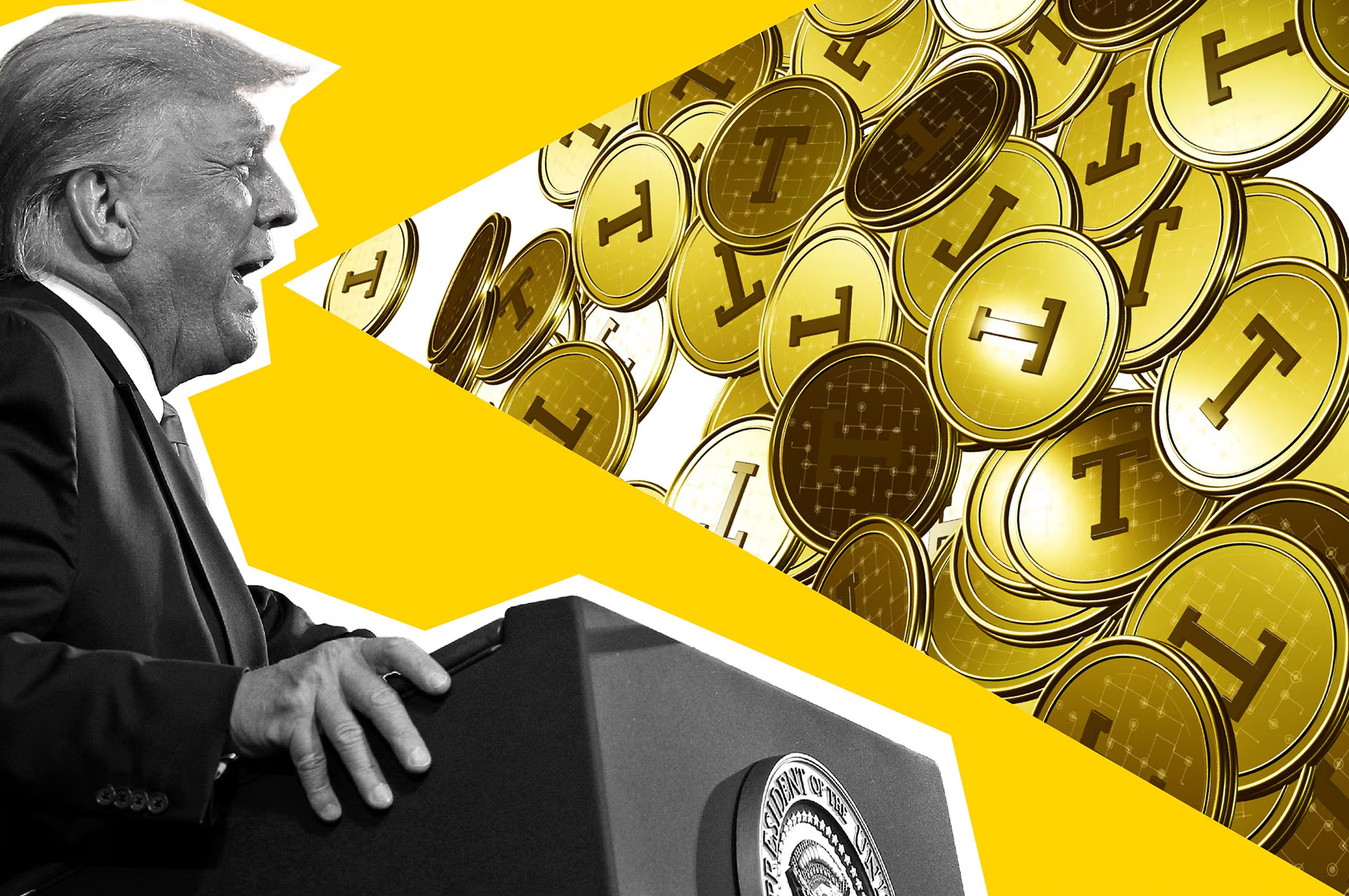 Ilustração com Donald Trump
