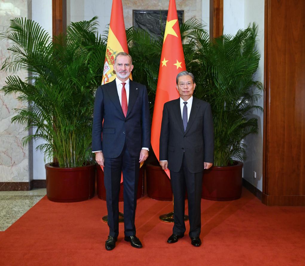 Chefe do Legislativo chinês reúne-se com rei da Espanha