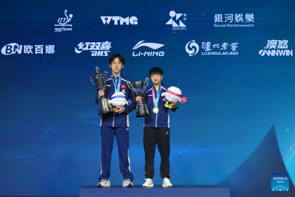 Chineses Wang Chuqin e Sun Yingsha são campeões individuais da Copa do Mundo de Tenis de Mesa 2026